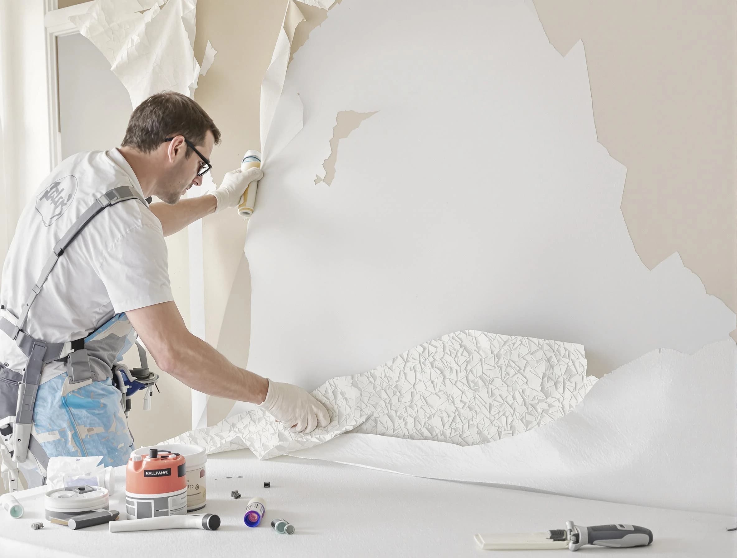Detailed wallpaper removal and wall prep by San Tan Valley House Painters in San Tan Valley