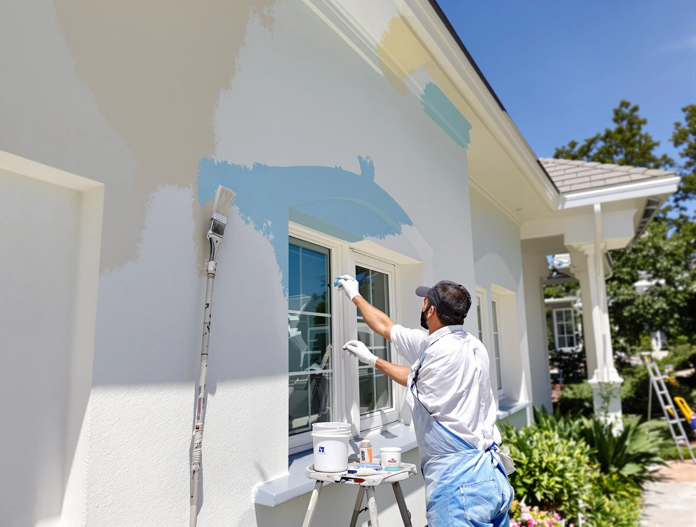 San Tan Valley House Painters professional painting the exterior of a house in San Tan Valley, AZ