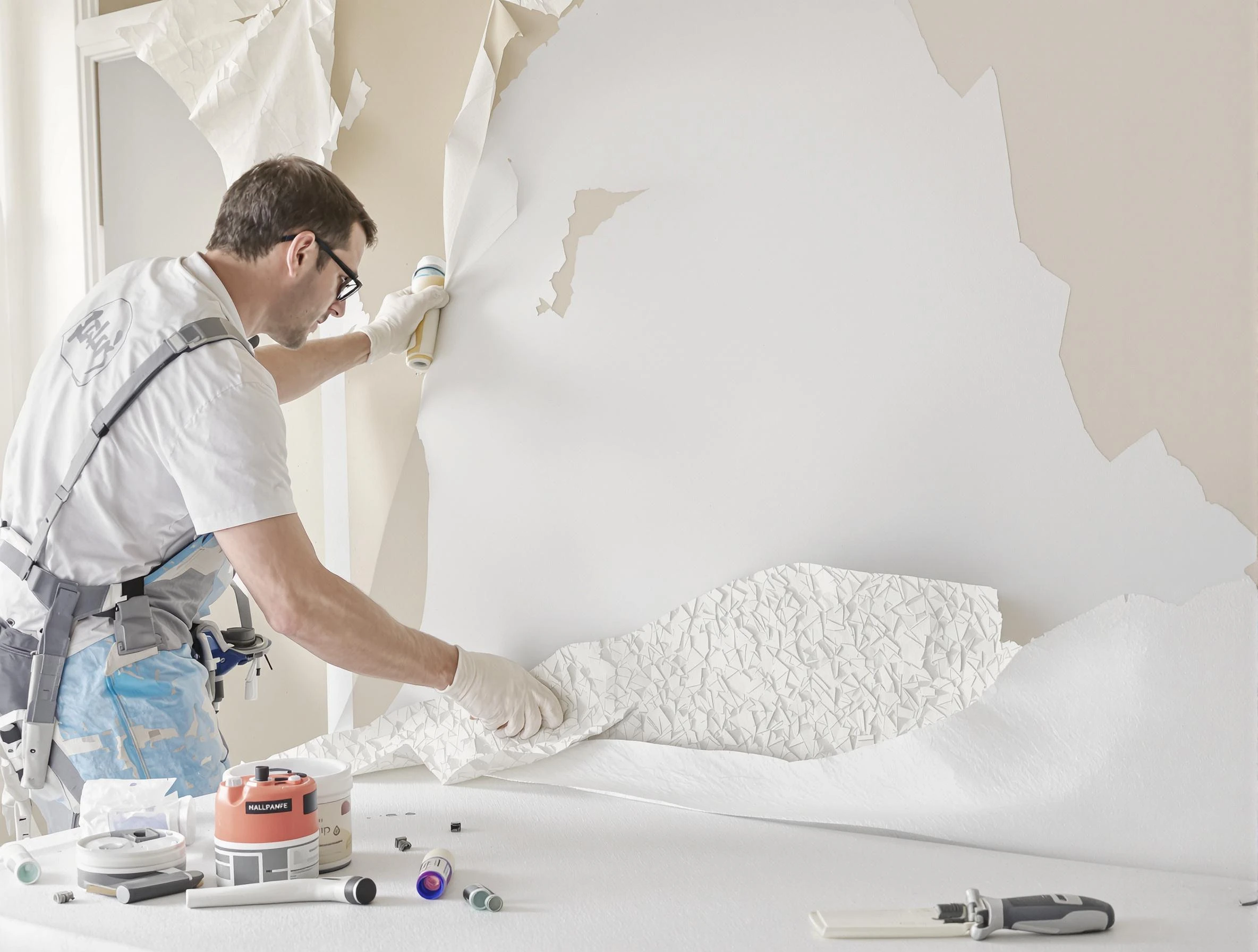 Detailed wallpaper removal and wall prep by San Tan Valley House Painters in San Tan Valley